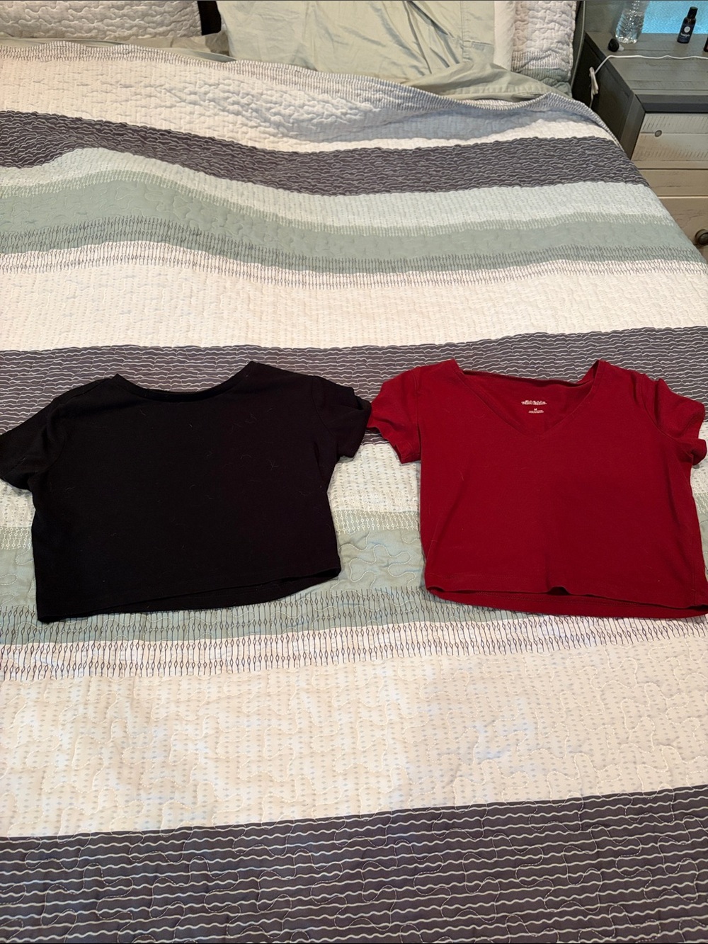Wild Fable Crop Tees Red/Maroon and Black